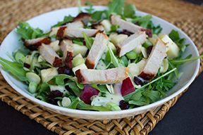 Smoked Pork Loin, Apple and Arugula Salad